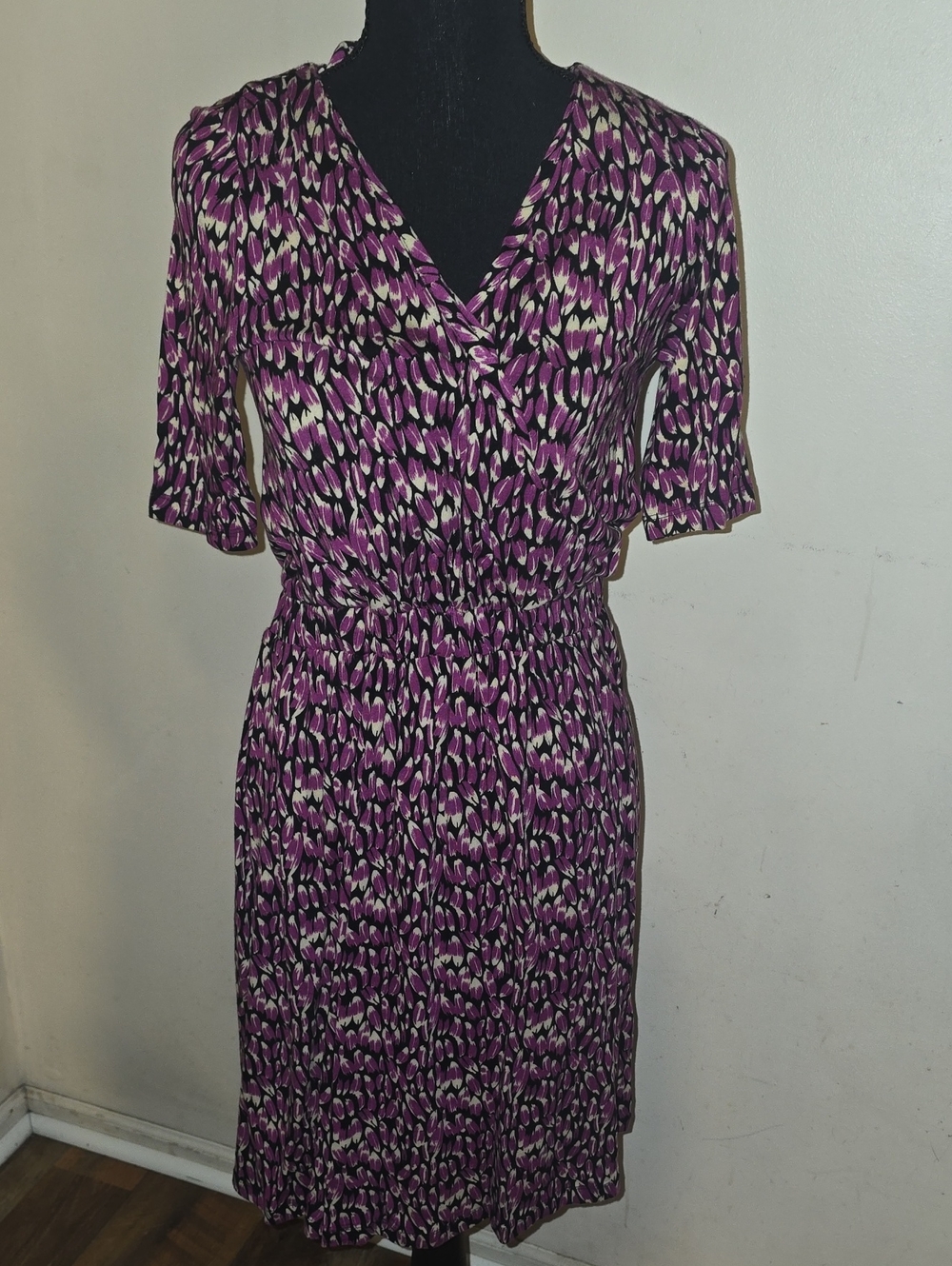 H&M Purple Print Short Wrap-Style Dress